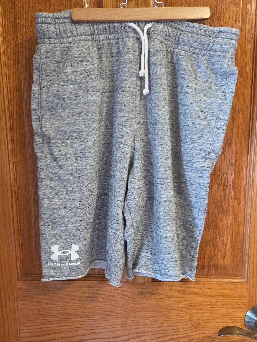Under Armour Heather Gray Athletic Shorts with White Logo